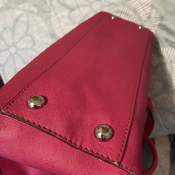 Michael Kors Hamilton Satchel Bag Fuschia Pink Purse - Picture 12 of 14